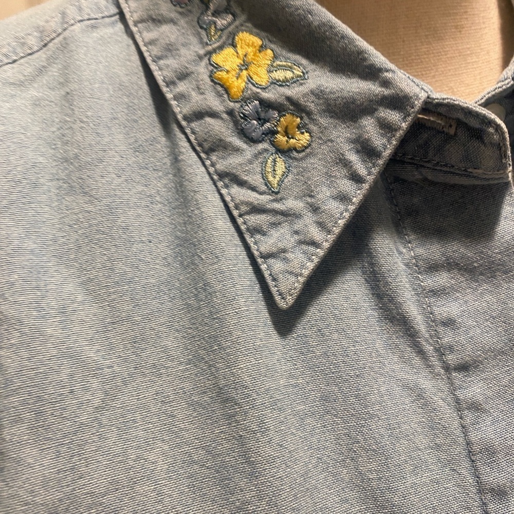 Disney Winnie the Pooh Tigger Eeyore Women’s Denim Button Down Size M/L - Picture 5 of 15